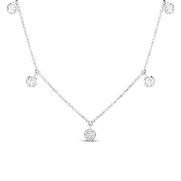 Diamonds By The Inch White Gold and Diamond 5 Station Chain Necklace